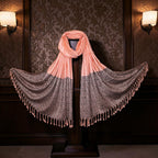 STOLE STUDIO Elegant Luxurious Pallu Border Viscose Stole Scarf (Peach)