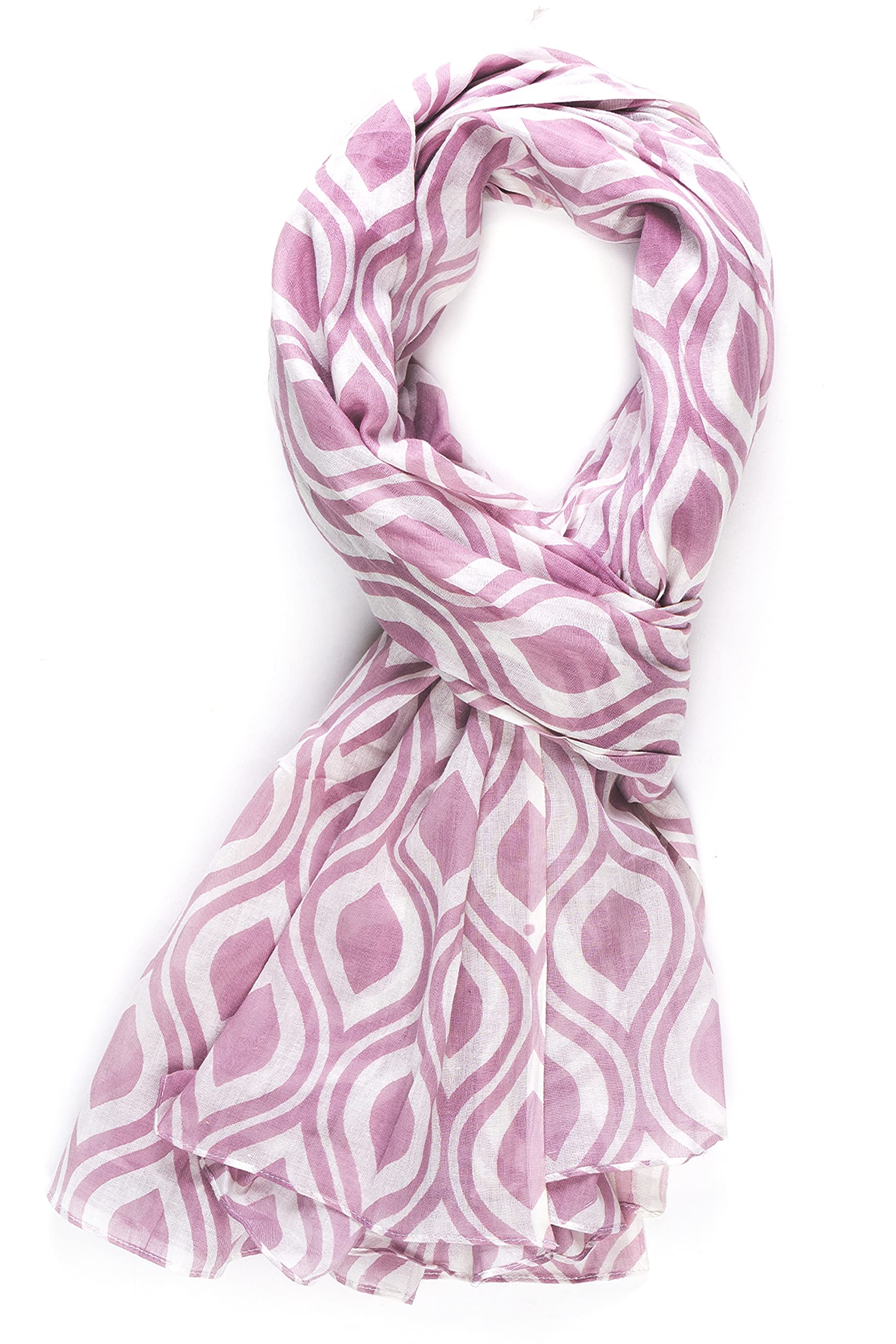 AQVA Printed Cotton Scarf for Women Stylish (Diva Lilac) | Head and Face Cover Scarf for Girls with 100% Cotton | Soft & Lightweight Scarves/Stoles for all Weather (72 x 43 in)