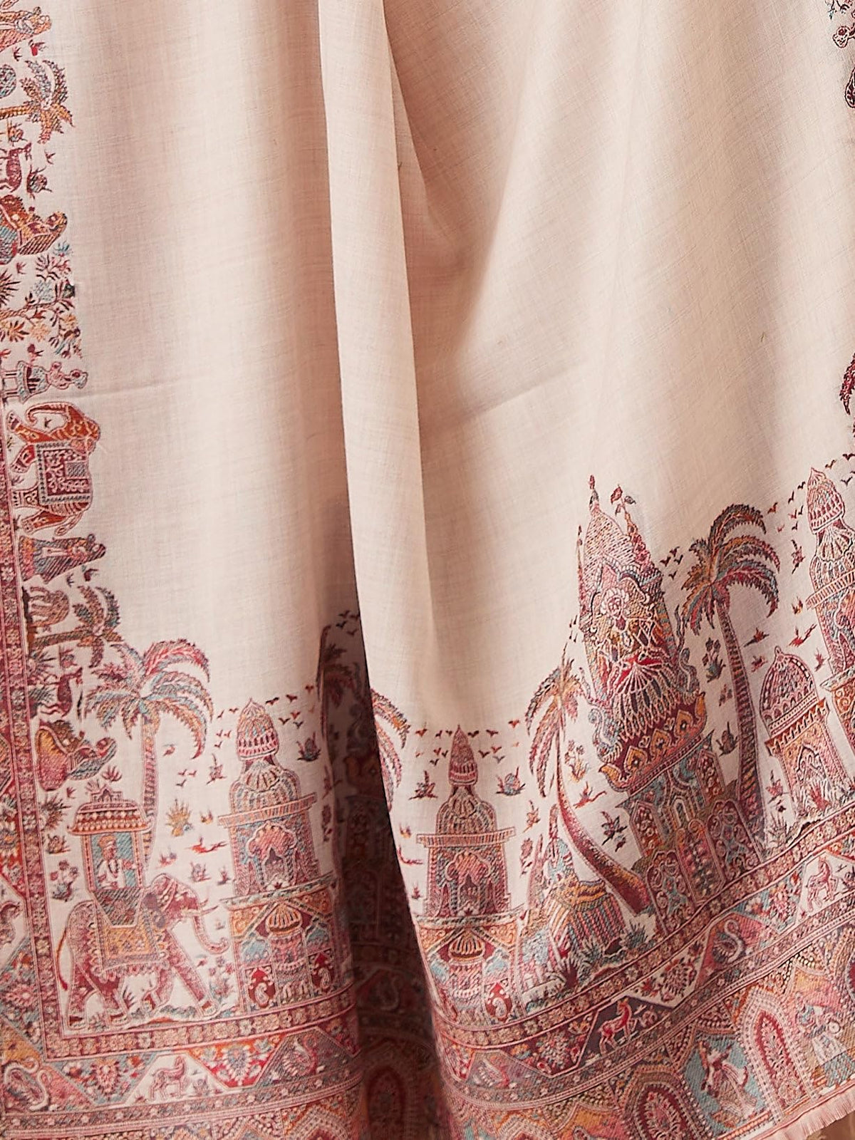 Pashmoda Women Gulzaar Kashmiri Jamawar Woven Shawl, Kaani Jacquard Shawls, Stole, Wraps, Luxury Pashmina Evening Wrap (Size: 101X203 CM)