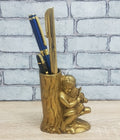 ARTVARKO Brass Pen Holder Stand Tree with a Boy Playing Violin Showpiece Paper Weight for Office Table Stylish Fancy Holder for Men Women Office Home Decor Gift