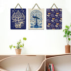 Artvibes Paisley Art Decorative Wall Hanging Ornaments | Wall Sculpture | Signs & Plaques | Festive Decor | Aesthetic Wooden Decor | Handcrafted Art | Ideal Gifts (WH_9617N), Set of 3
