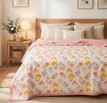 VAS COLLECTIONS Cotton AC Blanket for Double Bed (220×230 cm) | Reversible Soft Lightweight All-Season Blanket | Skin-Friendly & Breathable Comforter (Blush Garden) Kafalo