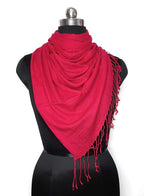 Chandwasia Linen Rayon Scarf, scarves, Viscose Fabric stole & Shawl Design for Men & Women for Summer & Winters(Magenta)