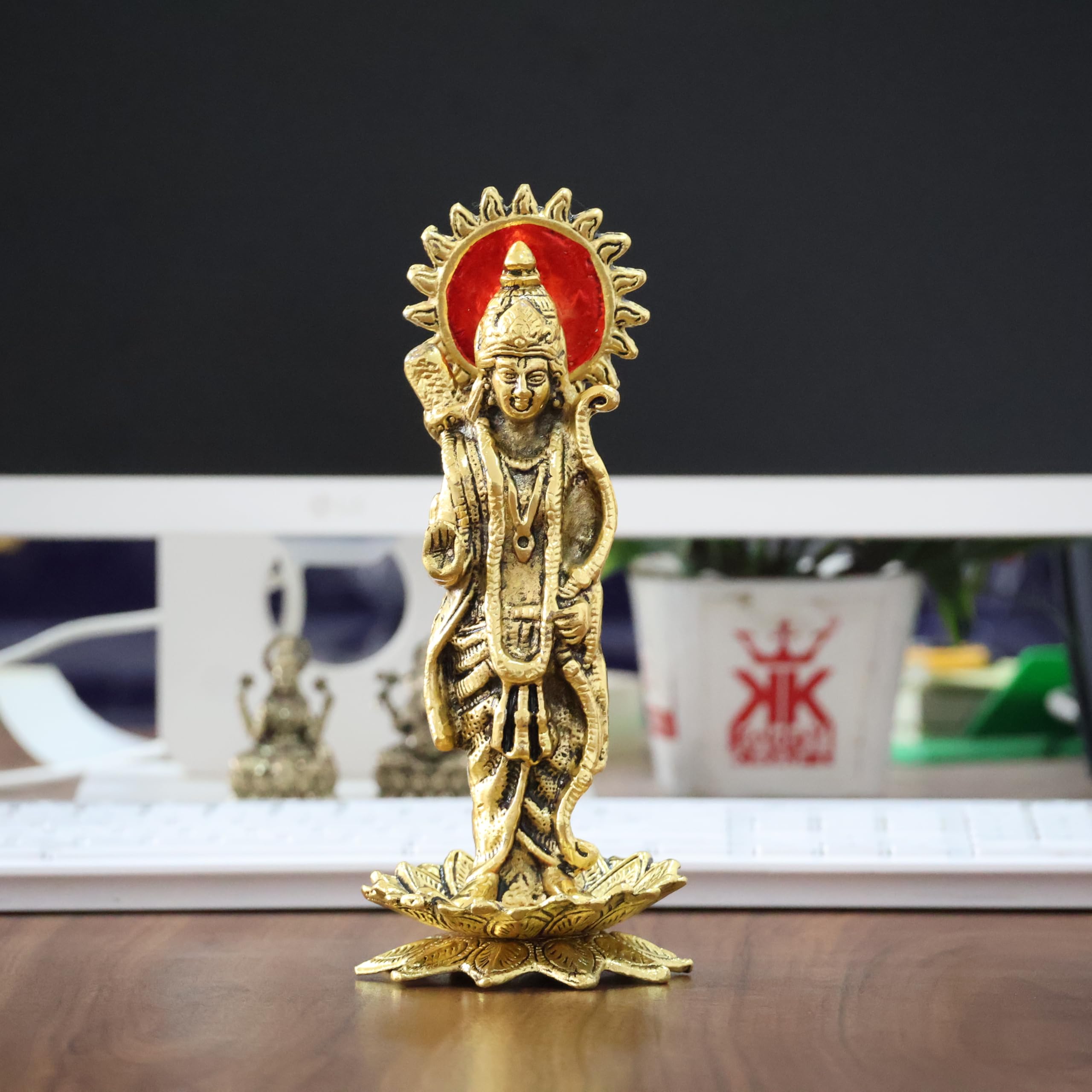 KridayKraft Ram Lalla Idol for Home Metal Ram ji Murti Ayodhya Tample Ramlala Statue Mandir Ayodhya Model God Idols for Pooja Room Home Decor