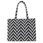 Lady Quinton Women Stylish Jute Tote Bag For Office and Laptop, Shopping Shoulder Bag, Shoppers Tote Handbags Lightweight Waterpoof Big Size, Grocery Bag, Eco Friendly Bags For Shopping(Black & White)