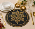 MFU - Made For You Round Beaded Table Placemat 14 Inches | Handmade Decorative Dining Mat | Charger Plate for Dining Table, Wedding, Party & Festive Decoration (Pack of 1) Kafalo