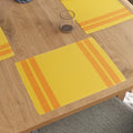 Encasa XO Dining Table Placemats, Ribbed Cotton, Heat Resistant Lemon Kafalo