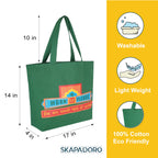 SKAPADORO Canvas Big Zip Printed Handbag Tote,100% Cotton, Inner pocket, Ecofriendly Bag for Women, Travel College Beach Shopping, Easy to Wash Everyday Shoulder Bag (Horn Ok Please)