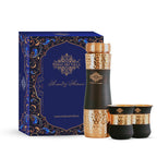 INDIAN ART VILLA Copper Drinkware Black Silk Finish, Set of 2 Glass and 1 Bottle, Volume - Glass 300 ML, Bottle 1000 ML