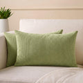 Encasa XO Corduroy Cushion Covers, No Inserts, Set of 2, Sage