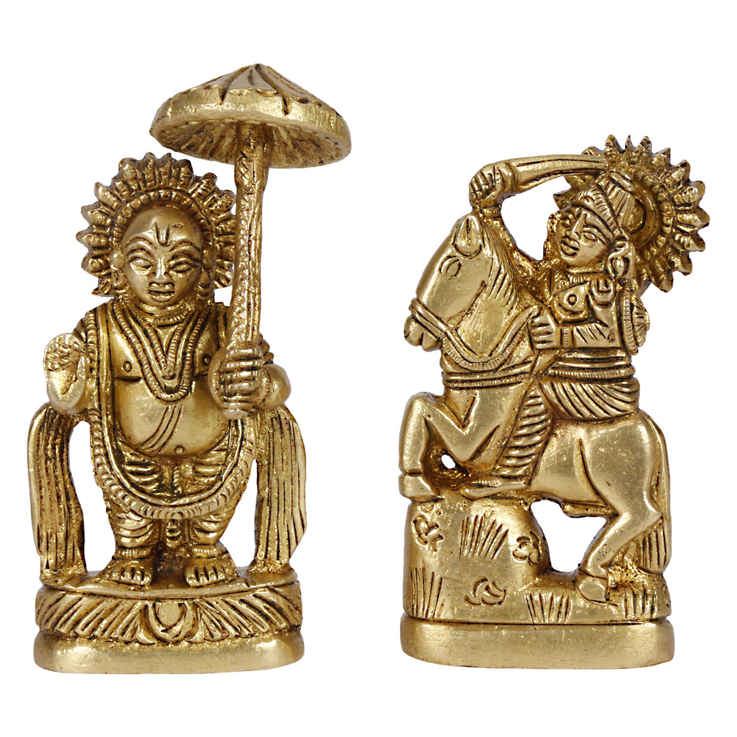ARTVARKO Brass Dasavatharam of Lord Vishnu Statues Ten Incarnations Avatars Idol Murti Temple 3 Inch.