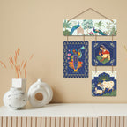 Artvibes Peacock, Woman & Cow Theme Pichwai Art Decorative Wall Art MDF Wooden Wall Hanger for Living Room | Wall Accent | Sceneries | Wall Art Print | Graphic Artwork | Unique Gift Items (WH_6529N)