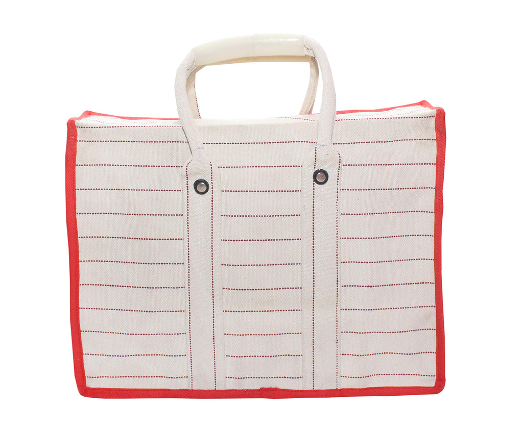 Goodluck Cotton Canvas Grocery Shopping Bag Extra Large Heavy Duty Handcrafted Multipurpose Bag for Grocery Milk Vegetable Storage ((12 X 7 X 16)