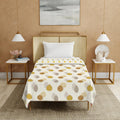 Urban Space 100% Cotton Malmal Single Bed Dohar, All Season Reversible Blanket, Soft, Lightweight and Breathable Ac Dohar/Quilt/Blanket/for Bed, Sofa AC Blanket (58 x 95 inch, Drops Mustard) Kafalo