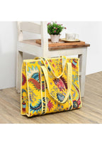Yda fashion Quilted Cotton Tote Bag – Reusable Large Shopping Bag for Women & Men, Lightweight Eco-Friendly Grocery Tote with Printed Design, Shoulder Bag for Travel, Beach & Daily Use