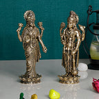 ARTVARKO Brass Vishnu Laxmi Murti Lord Bhagwan Vishnu Narayan Lakshmi Goddess Laxmi Statue Idol Murti (Light Weight Small Size 5x3x9.5 cm)