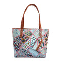 STYLE BA Women's Tote Bag With Leather Handles & Embroidery Printed Handbag With Zip Pockets, Shoulder Tote Bag And Handbag (Green)