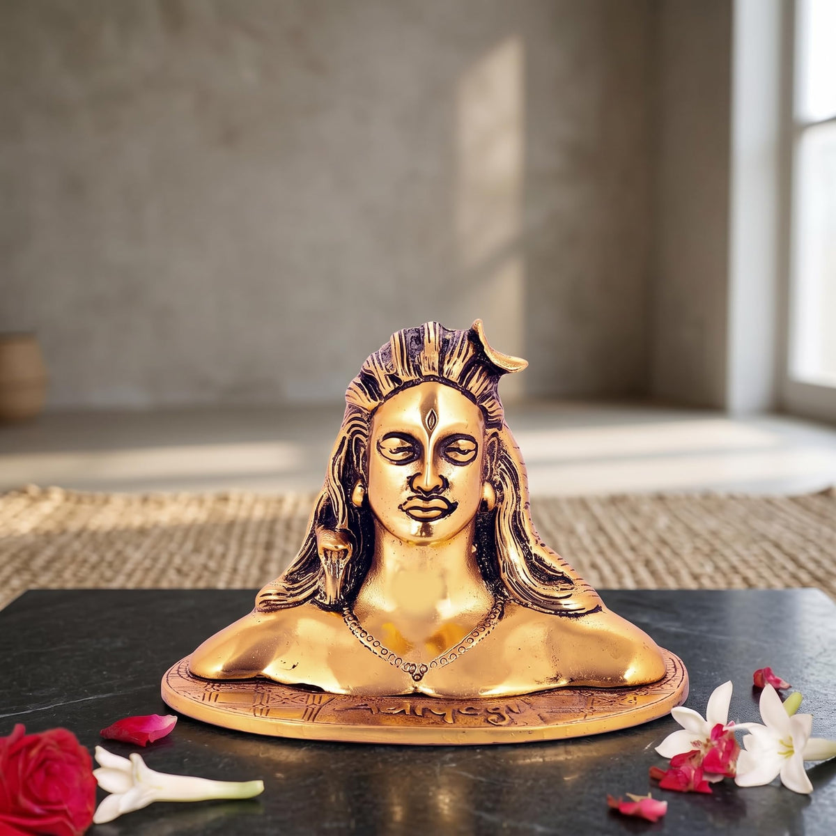 KridayKraft Adiyogi (Shiva) Metal Statue/Murti for Car Dashboard & Pooja,Home & Office Décor Item,Shankara/Mahakal Staute Showpiece Figurines Maha Shiv Ratri Idol Gift...