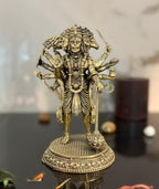 SVARUP Brass Standing Panchmukhi Hanuman Ji Murti Lord Meditation Balaji Bajrangbali Bahubali Sankat Mochan Bhagwan Idol Height 6.25 Inches