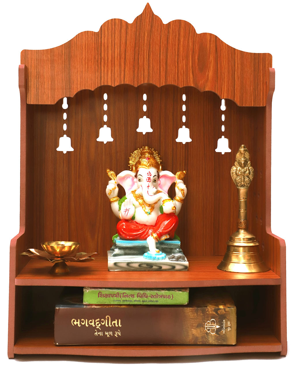 DIVOKAH® Beautiful MDF Wooden Temple/Home Temple/Pooja Mandir WDN Bell