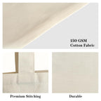 Greenfold 14x16 Inch (100 Pcs) Plain Canvas Tote Bag | 100% Organic Reusable 150 GSM Cotton Handbag for Shopping, Daily Use, Travel, Grocery, Gifting, Craft Diy, Painting, School, Office and Storage
