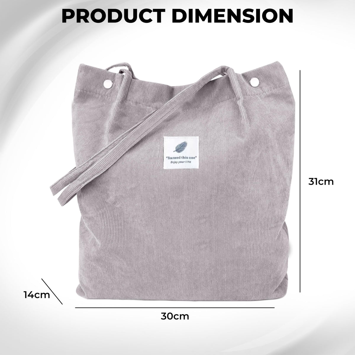 Kraptick Canvas Tote Bag for Women with Zipper - Aesthetic & Spacious Shoulder Handbag for Office, College, Travel & Shopping - Durable Tote Bag with Inner Pocket (Grey)