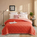 HOMEKART Colour Pop Microfiber Comforter 80x90 Inch | Double Bed Reversible AC Comforter | Soft Quilted Lightweight Blanket | 150 GSM Cozy All Season Comforter (Terracotta Coral) Kafalo