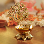 Behoma 100% Pure Brass Kalpavriksha Diya for Puja | Deepak for Mandir