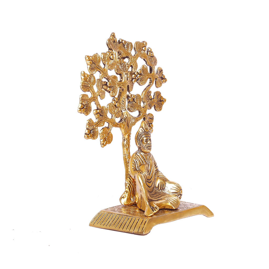 KridayKraft Sirdi Saibaba Metal Statue Under Tree for Pooja,Decorative for Home,OfficeTable,Sai Nath Murti Idol Showpiece Figurines Gift Article,Corporate Gift,Religious Decorative...