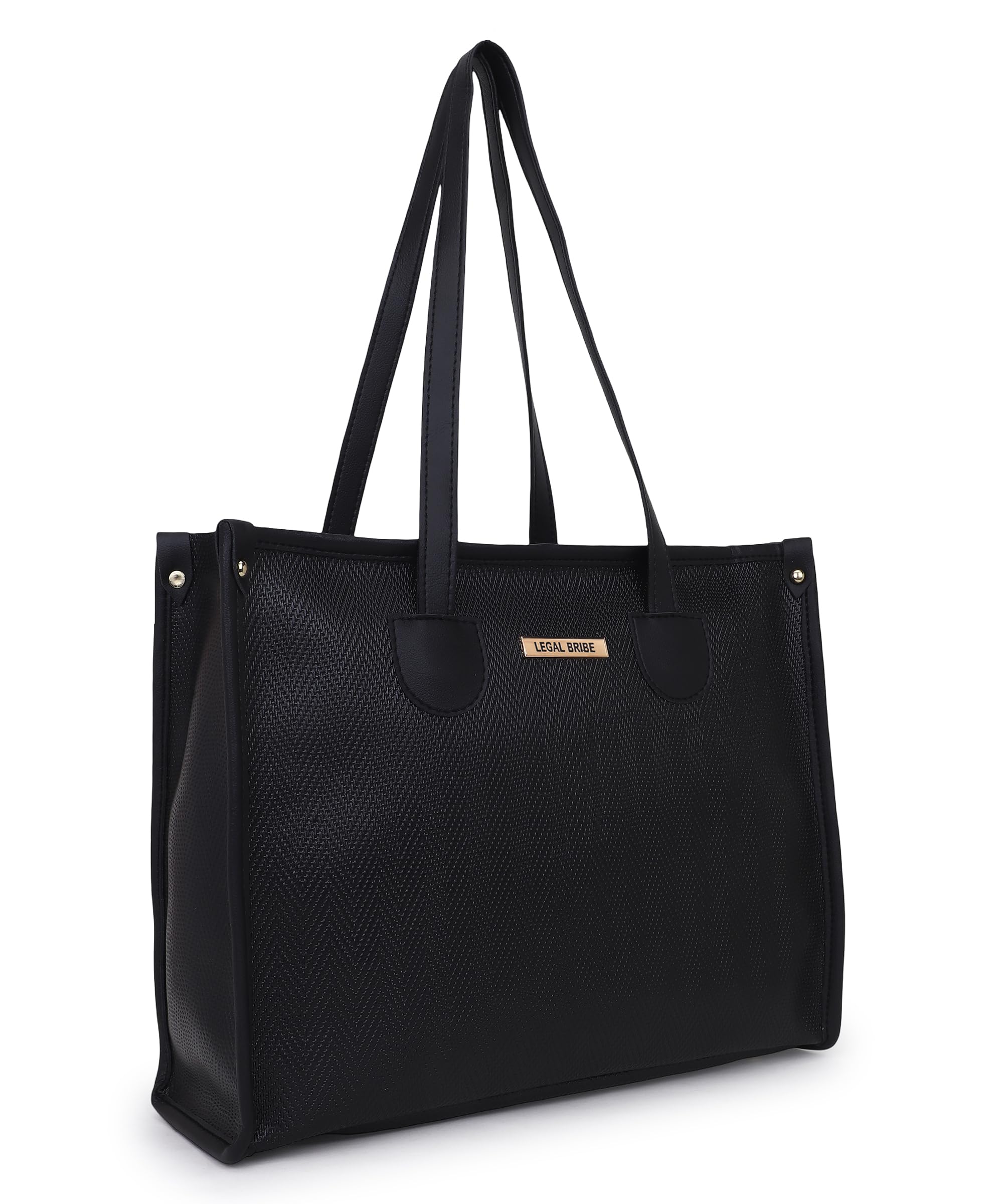LEGAL BRIBE Textured Tote bag (Dark Black)