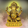 ARTVARKO Brass Ganesha Idol Ganesh Bhagwan Large Statue God Ganpati Murti for Home Pooja Entrace Décor Good Luck Vastu Decoration Showpiece 14 Inch