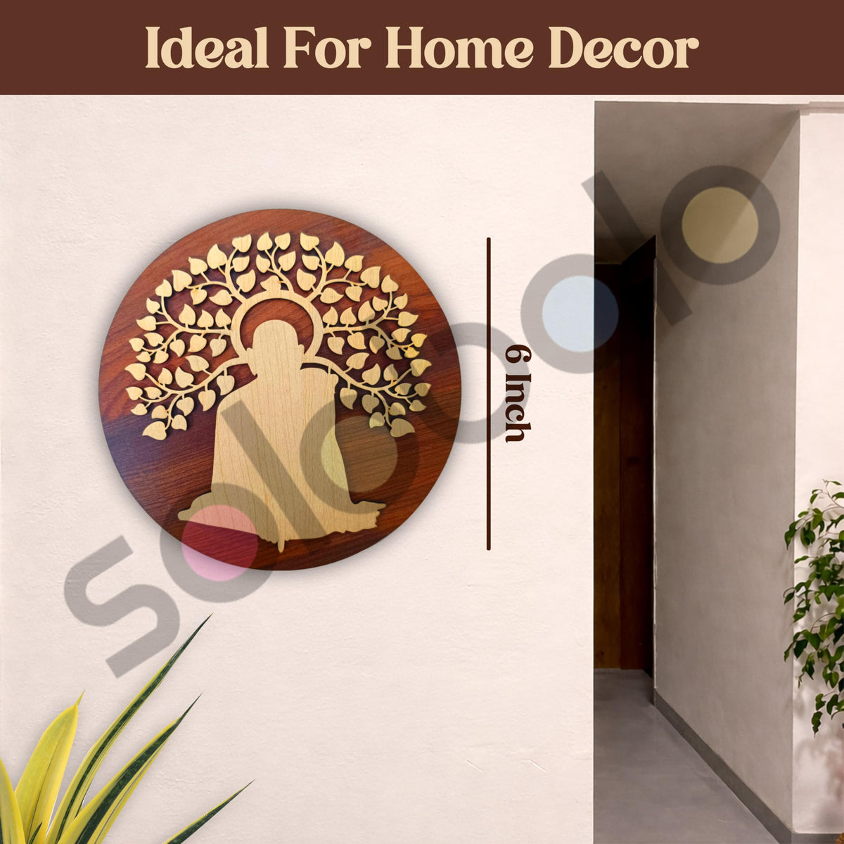 SWAGSTATION Swami Samarth MDF Spiritual Wall Hanging | Mandir & Home Temple Decor for Pooja Room, Office & Entrance (6 Inch)