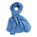 AQVA Printed Cotton Scarf for Women Stylish (Reverse Satellite Indigo) | Head and Face Cover Scarf for Girls with 100% Cotton | Soft & Lightweight Scarves/Stoles for all Weather (72 x 43 in)