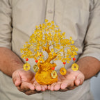 Crocon Citrine Crystal Tree of Life – Feng Shui Money Tree with 6 Coins & Potli Base – Reiki Healing Bonsai Tree for Wealth & Abundance – Crystal Tree for Positive Energy & Home Decor