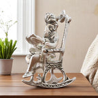 KridayKraft Metal Chair Ganesh ganpati Idol with Reading Ramayan Home Decoration and Gifts for Your Love Once