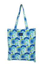 AQVA Printed Soft Cotton Canvas Tote Bag for Women | Trendy Stylish Multipurpose Handbag with Zipper | Shoulder Bag for Shopping, Grocery, Travel, Beach & Work | Melons, Sky Blue
