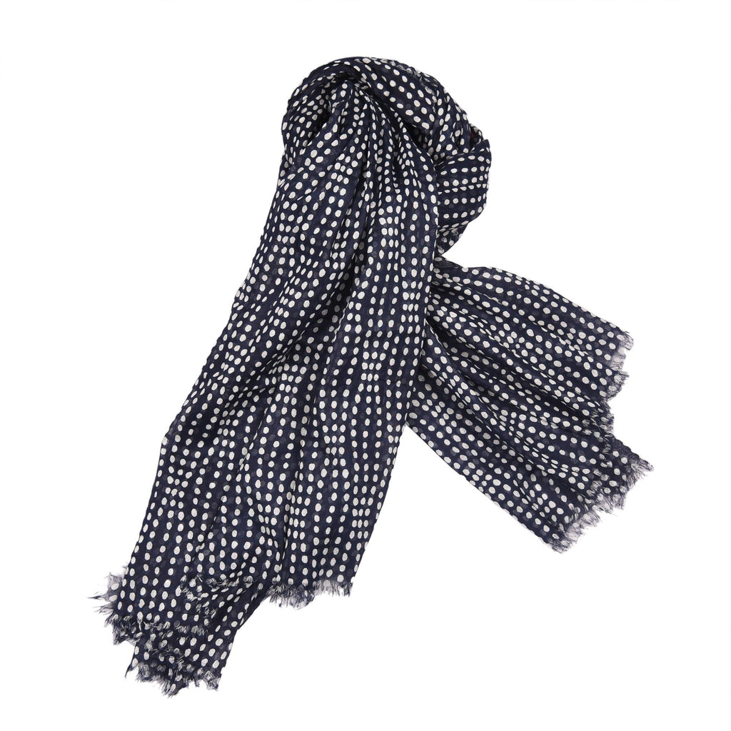 AQVA Printed Cotton Scarf for Women Stylish (Steroid Navy) | Head and Face Cover Scarf for Girls with 100% Cotton | Soft & Lightweight Scarves/Stoles for all Weather (72 x 43 in)