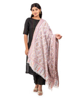 Naureen Women Faux Pashmina Kani Shawl with Paisley Artwork, Warm and Soft, 40x80 inch