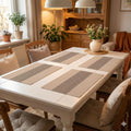 YELONA Placemats Set of 4, Heat-Resistant Woven Vinyl Table Mats, Non-Slip & Washable Dining Tablemats for Kitchen & Dinner Decor, Almond Beige (45cm x 30cm) Kafalo