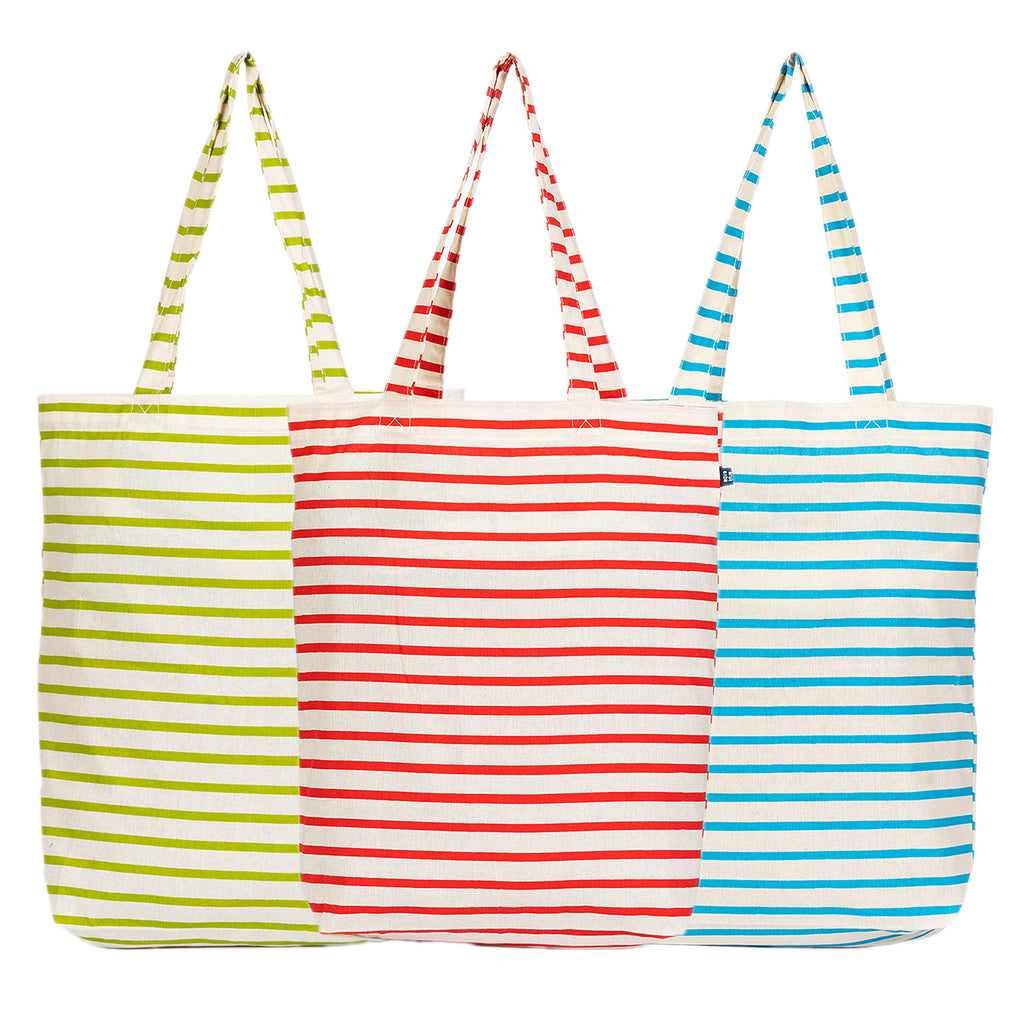 AQVA Printed Pack of 3 Cotton Tote Bag for Women | Trendy Stylish Multipurpose Handbags for Daily Use | Shoulder Bag for Shopping, Beach, Travel and Grocery | Set 3