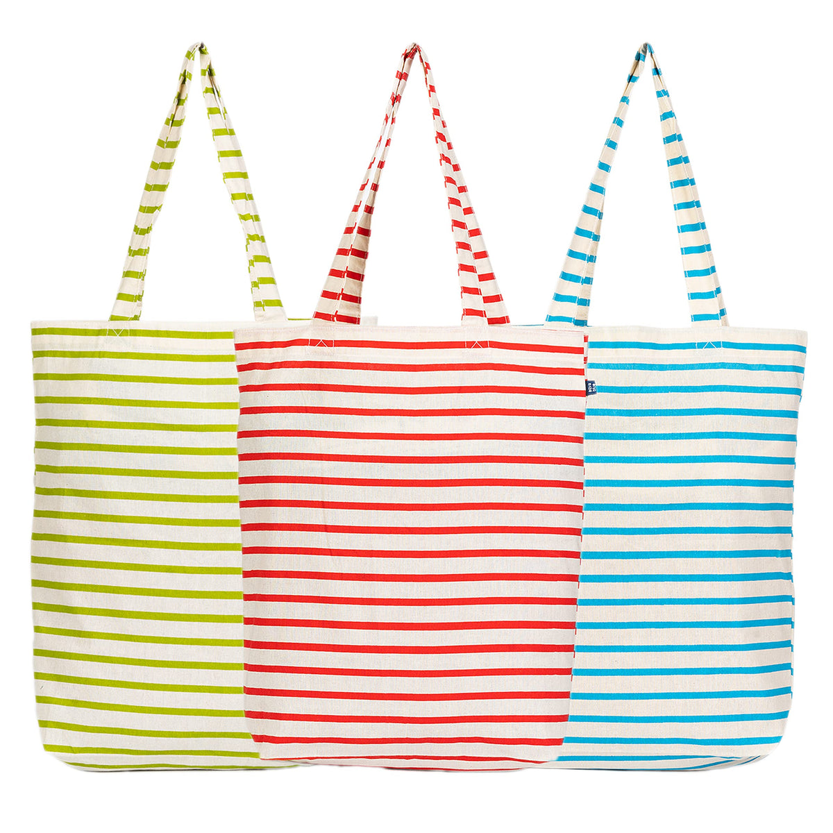 AQVA Printed Pack of 3 Cotton Tote Bag for Women | Trendy Stylish Multipurpose Handbags for Daily Use | Shoulder Bag for Shopping, Beach, Travel and Grocery | Set 3