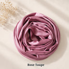 Leaf & FEATHER™ Muna Satin Hijab Scarf for Women | 200 x 70 cm | Silky Smooth & Lightweight | Daily and occational wear (Rose Taupe)