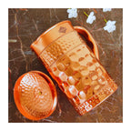 Indian Art Villa Pure Copper Jug/Pitcher with Diamond Hammered Beeding Design, Drinkware & Storage Purpose, Volume-1500 ML