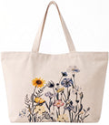 Velmora Learge Canvas Tote Bag for women with Zipper, Tote Bag for College, Office & Grocery Shopping | Cotton Tote Handbag with Inner Pocket,