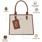 Lavie Luxe Women's Monogram Quad26 Large Tote Handbag | Tote Bag For Work | Ladies purse | Stylish Shoulder Bag | Gift For Women
