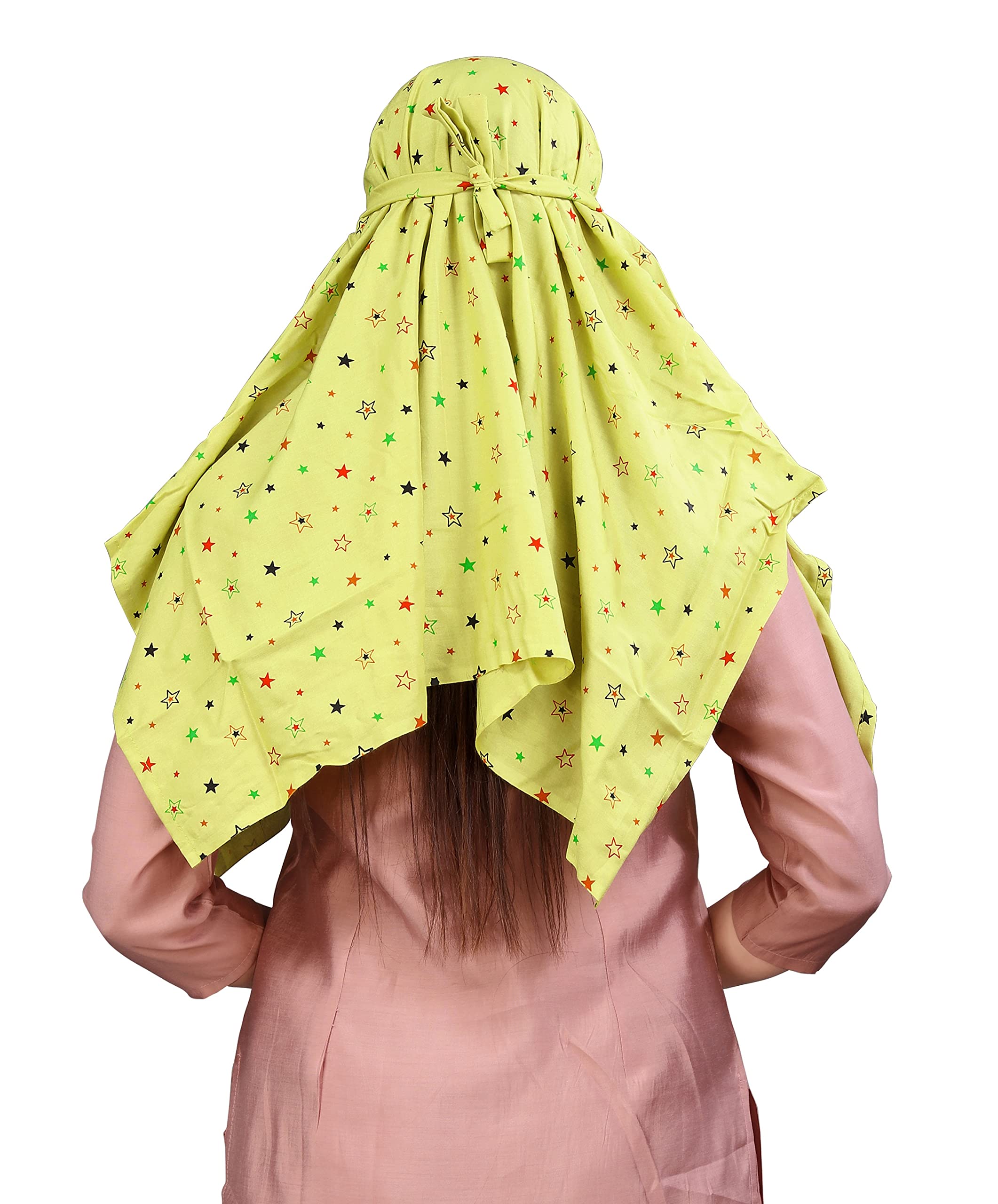 7 season's Cotton Short Scarf Cum Mask Universal Size/Usable for vehicle Driver for sunlight UV protection/White Printed Design (cap mendi, Free)
