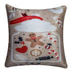 Vendola Decorative Merry Christmas Satin Cushion Cover 12 Inch x 12 Inch, Cushion Covers Set of 5, Sofa Pillow Cover Set for Home, Sofa & Living Room, Christmas Tree Print, Pink, 12X12 Inches
