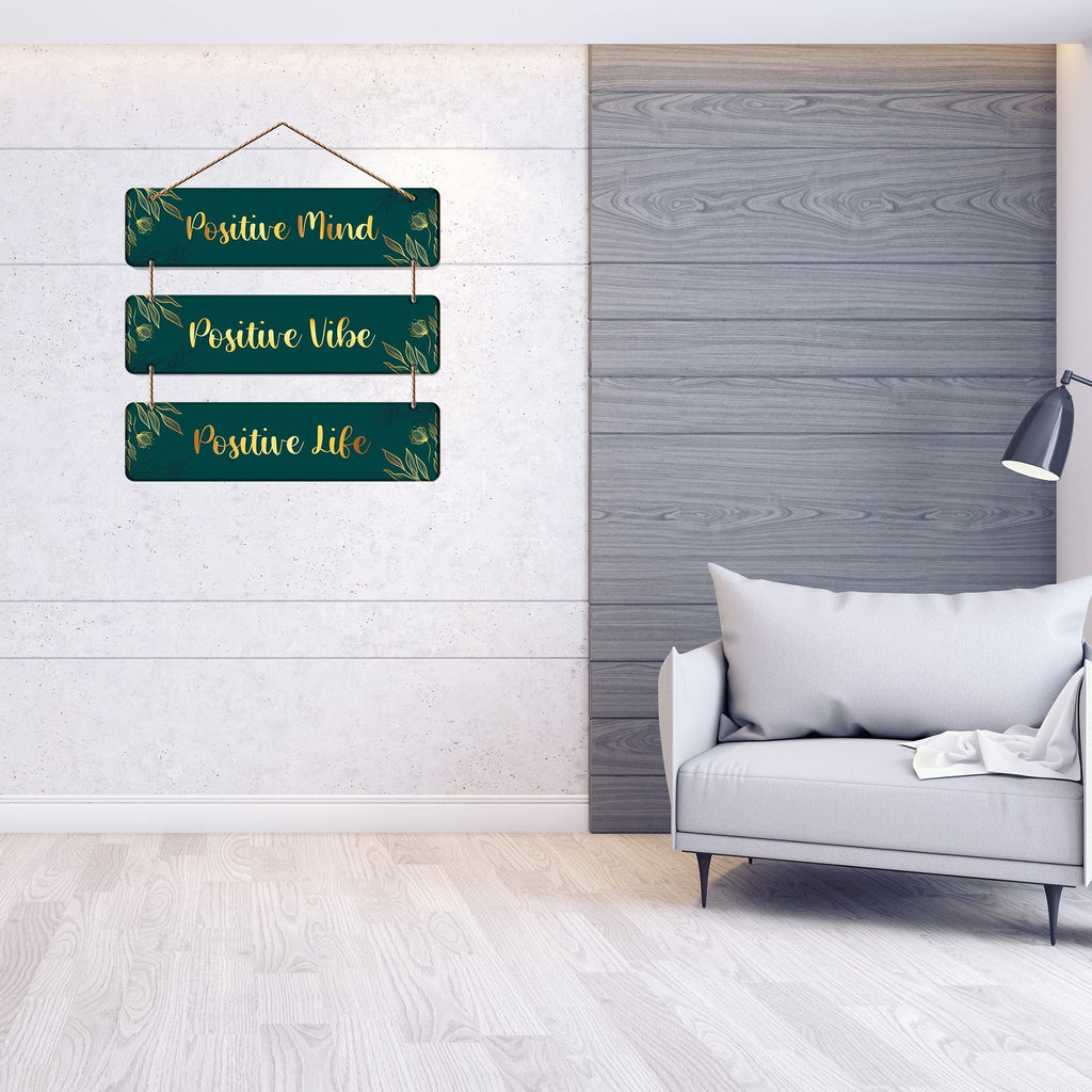 Artvibes Positve Mind Designer Wall Hanging Wooden Art | Quotes Decor Item | Wall Poster | Office Decor | Inspirational Quotes Wall Art | Mdf Wall Decoration | Wall Accents | Gift Items (WH_5310N)