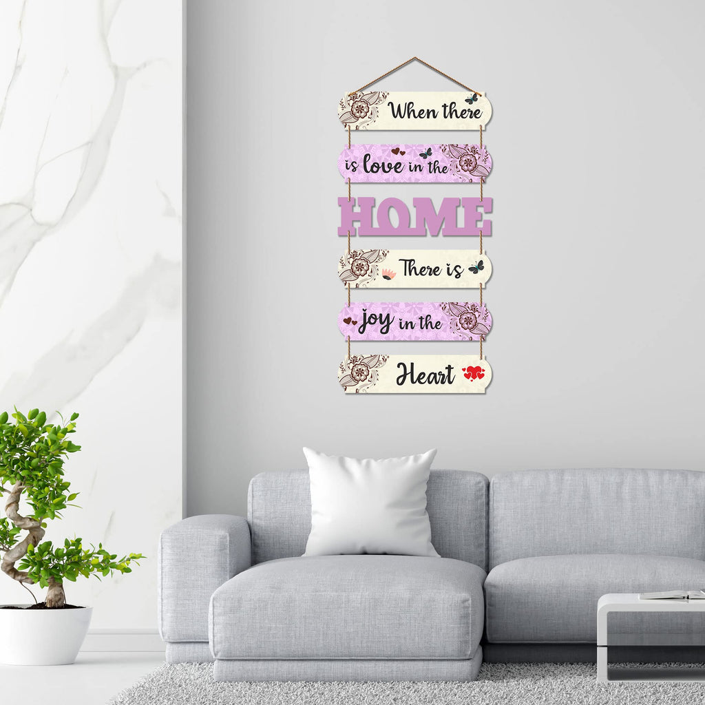 Artvibes When There Is Love In The Home Decorative Wall Art MDF Wooden Wall Hanger for Home | Decor Hanging Ornaments | Modern Decor Items | Wall Poster | Artworks Hangings | Unique Gift (WH_6606N)