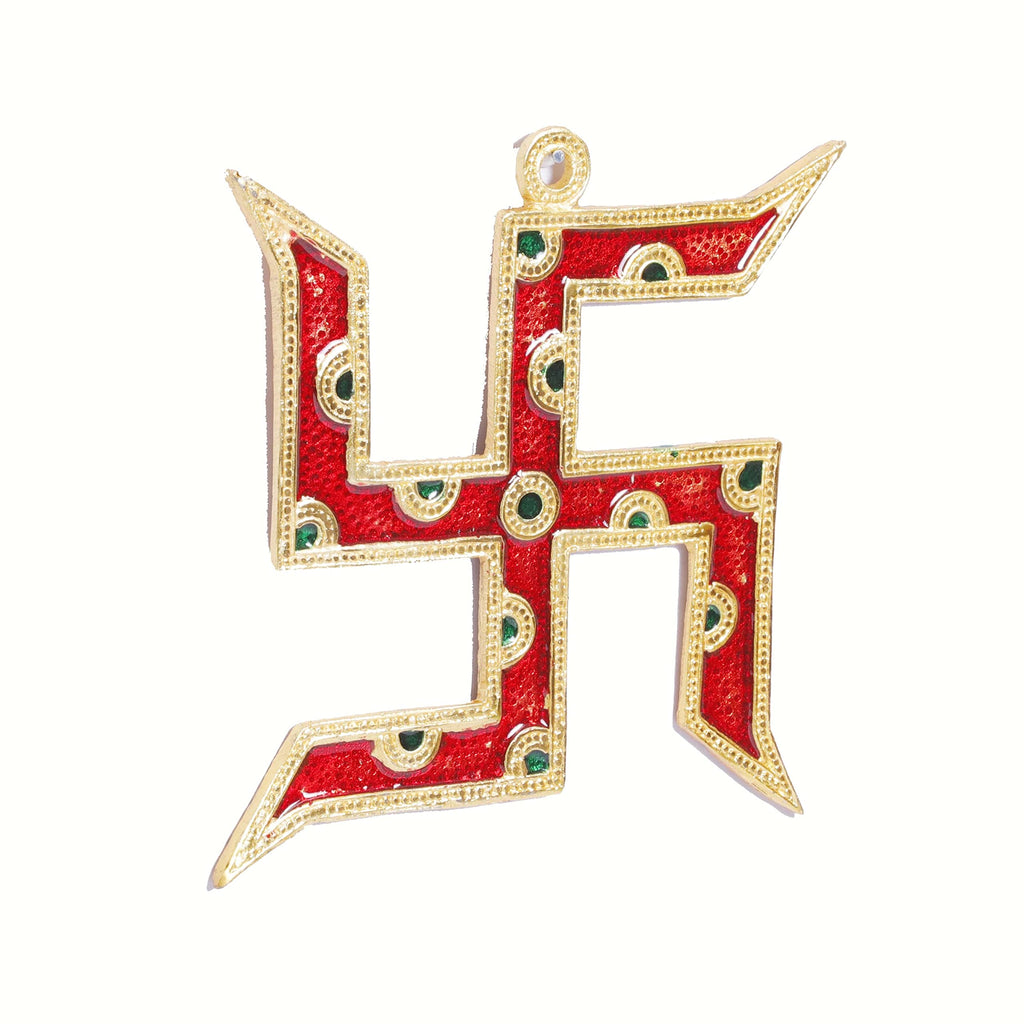 KridayKraft Metal Wall Hanging Swastik Vastu for Home Office Wall Décor Decorative Showpiece Item Wall Sculpture Modern Wall Art for Decoration & Gifting Purpose